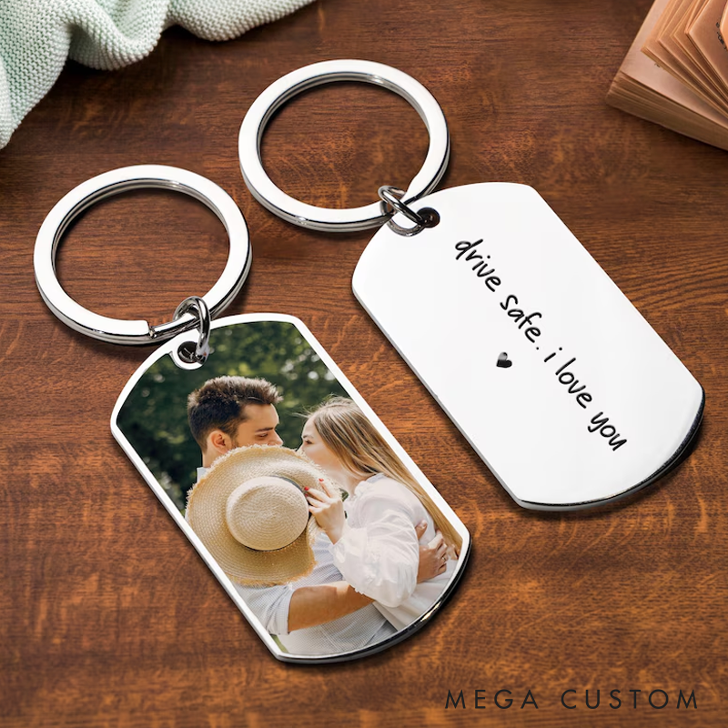  Personalized Photo Keychain Drive Safe I Love You Gift Custom Valentines Day Gift for Him Anniversary Gift for Husband or Boyfriend