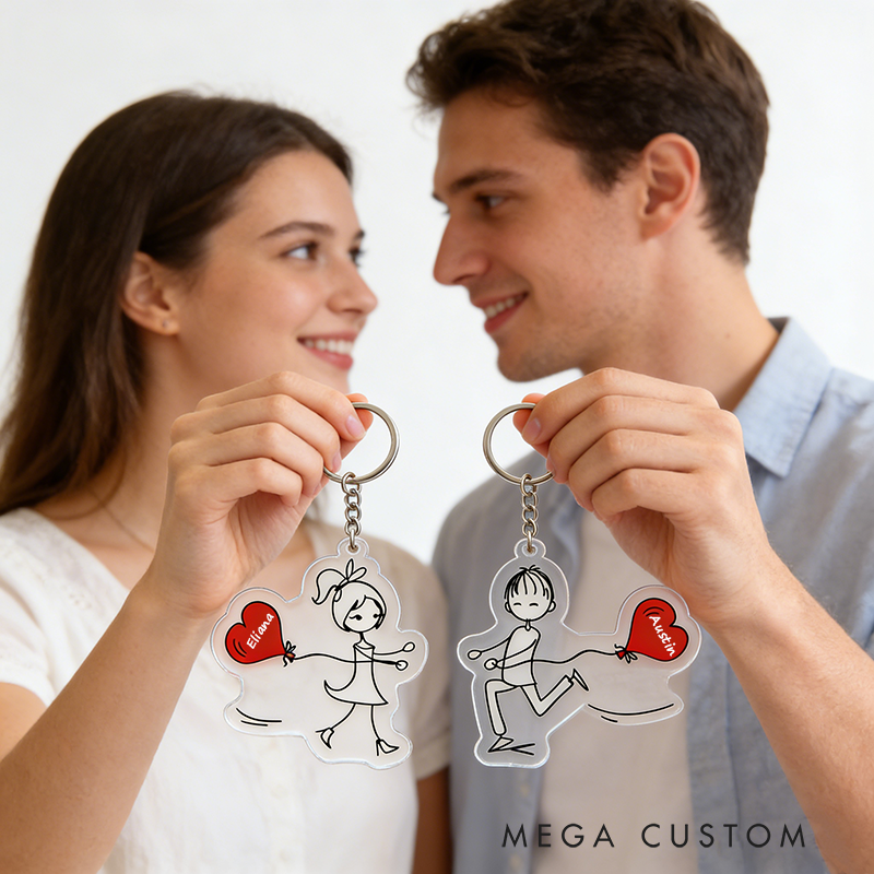 Personalized Embrace for Love Couple Keychain Custom Names Symbolic Holiday Gift for Couples