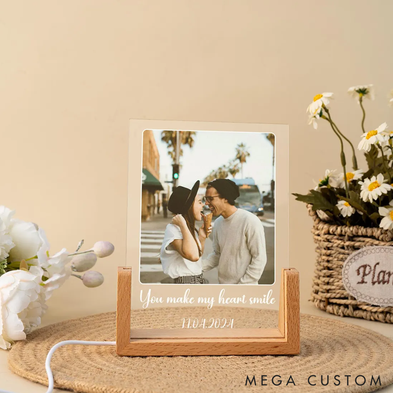 Peronalized Photo Night Light Custom Photo Collage Frame Lamp Wedding Gift for Couple Valentines Day Gift Anniversary Gift