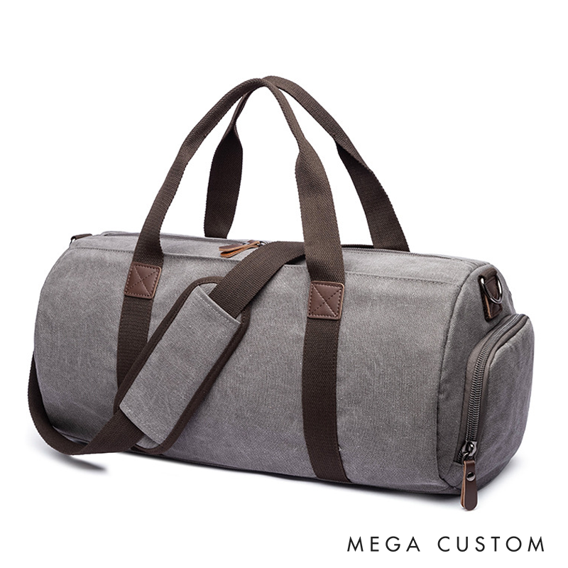 Personalized Canvas Duffle Bag Men's Travel Overnight Bag Custom Holiday Gift for Him Men's Duffel Bag Gym Bag