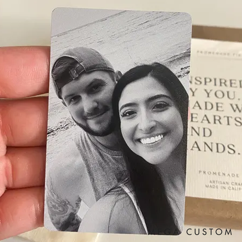 Personalized Wallet Card Custom Metal Wallet Insert Card Valentine's Day Gift for Husband or Boyfriend Anniversary Gift for Him