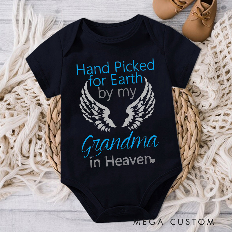Personalized Handpicked for Earth by My Great Grandpa Grandma in Heaven Bodysuit Baby Announcement Onesie Baby Shower Gift Heaven Sent Onesie New Baby