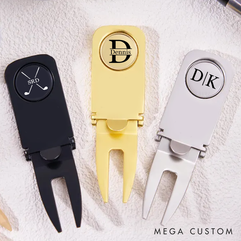 Personalized Golf Divot Tool With Ball Marker Engraved Custom Golf Retractable Divot Tool Groomsmen Golfer Gifts For Men Golf Accessories
