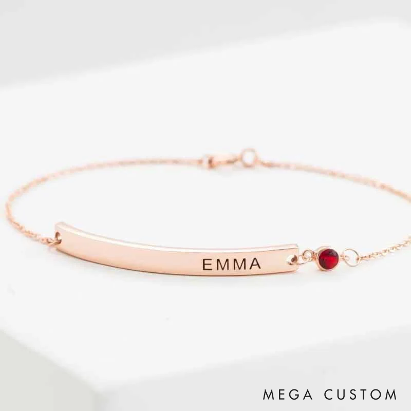 Personalized Birthstone Bracelet Gift for Women GPS Coordinates Longitude Latitude Bracelet Birthday Gift for Her Valentine's Day gifts Wedding Gift