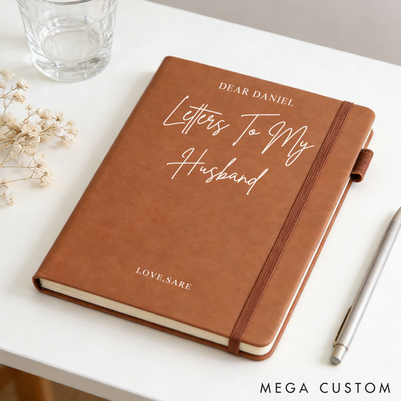 Personalized Journal Notebook for Him Letters to My Husband  Custom Gifts for Husband One Year Gift for Him Valentines Gifts