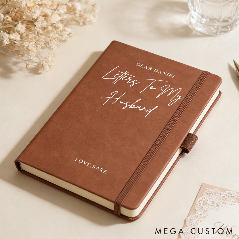 Personalized Journal Notebook for Him Letters to My Husband  Custom Gifts for Husband One Year Gift for Him Valentines Gifts