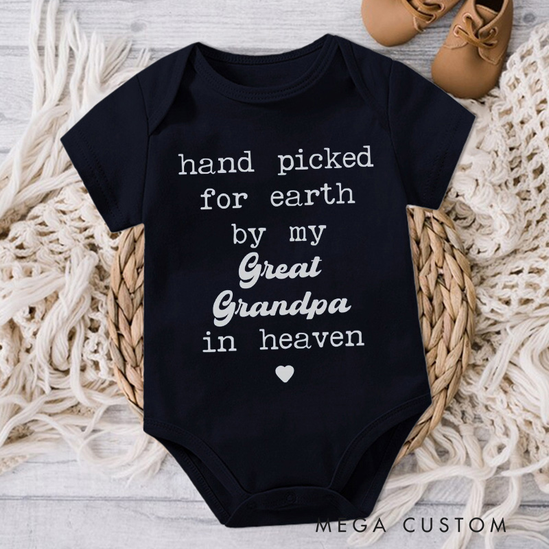 Personalized Handpicked from Heaven Onesie Baby Announcement Onesie Memorial Bodysuit Baby Shower Gift Newborn Onesie Heaven Sent Onesie New Baby Gift