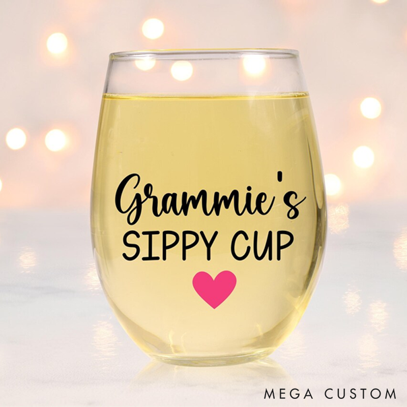 Personalized Grandma Gift Grandma Gift Ideas Grandma's Sippy Cup Wine Glass Grandma Christmas Gift Grandma Birthday Gift