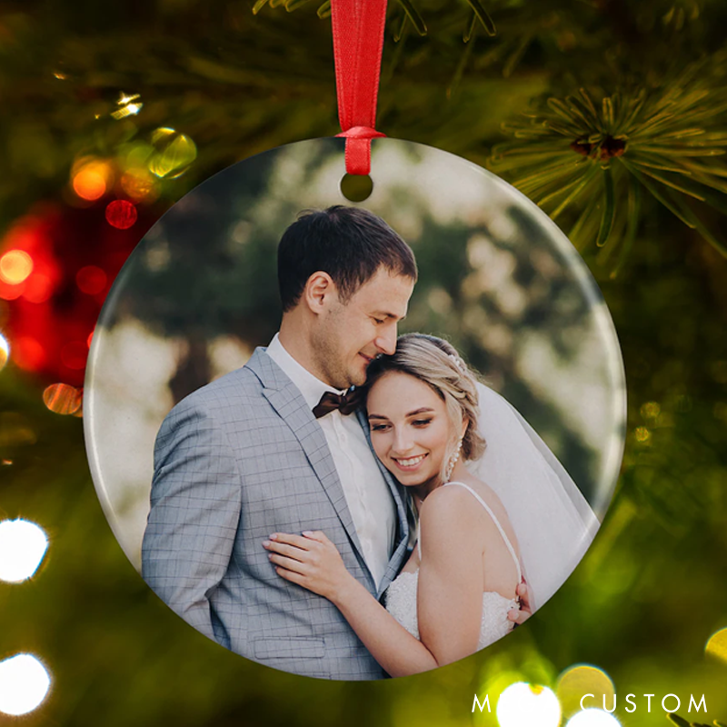 Personalized Photo Ornament Custom Picture Ornament Couples Ornaments Unique Gift for Couple Girlfriend Boyfriend Valentine's Day Gift