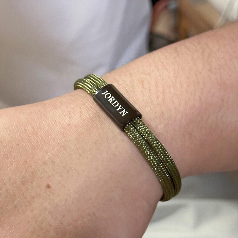 Personalized Mens Bracelet Custom Rope Bracelet Gift for Him Waterproof Cord Mens Jewelry Gift for Husband Boyfriend