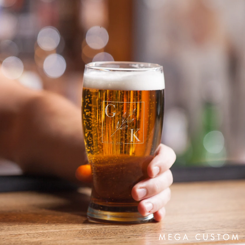 Personalized Beer Glasses Engraved Glasses Custom Barware Gift for Him Glass Beer Gifts for Boyfriend Husband