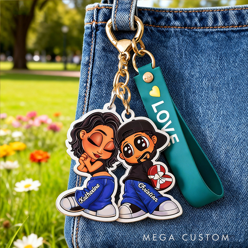 Personalized Heartfelt Anime Style Custom Photo Bag Charm Portable Perfect Romantic Holiday Gift Choice Custom Photo Accessory for Partners