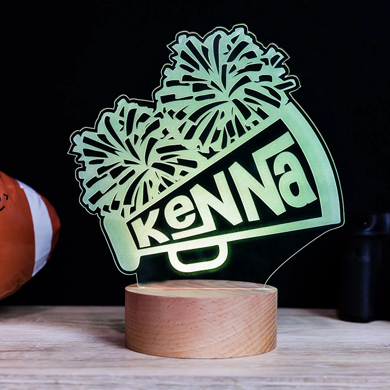 Personalized Cheer LED Night Light with Custom Player Name for Kid's Decor Lamp Birthday Gift