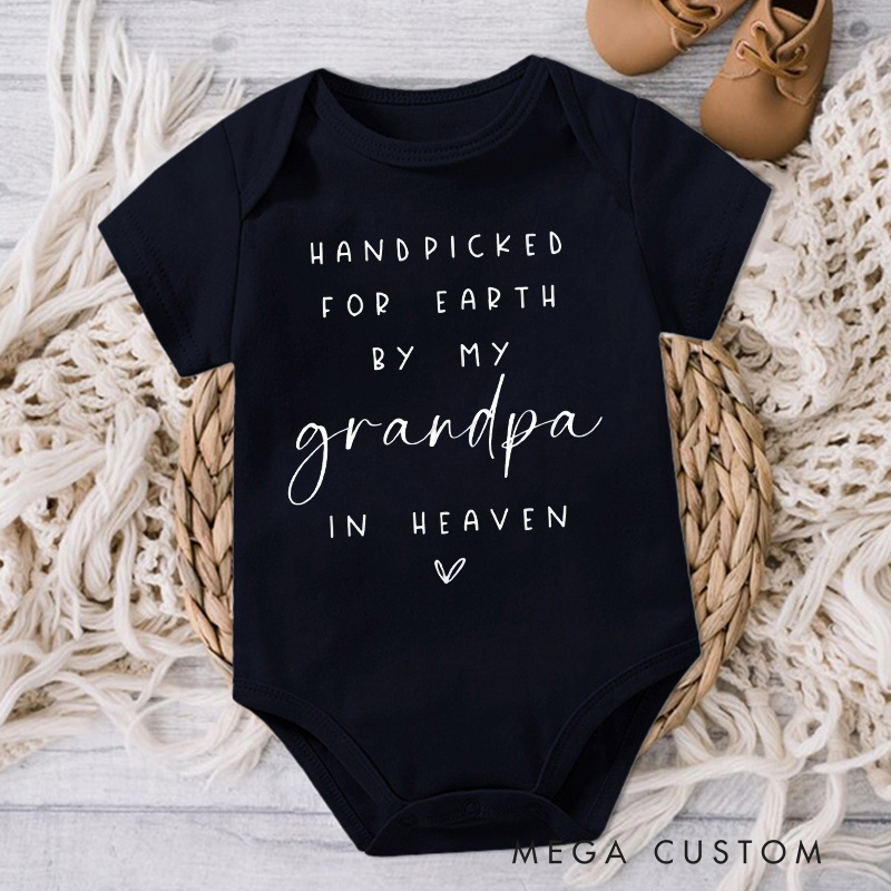 Personalized Grandpa in Heaven Onesie Handpicked for Earth Baby Onesie Baby Shower Gift Heaven Sent Onesie Baby Bodysuit Baby Announcement