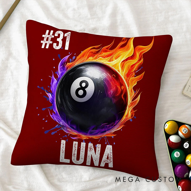 Personalized Sports Ball Design Soft Throw Pillow with Custom Player Name and Number