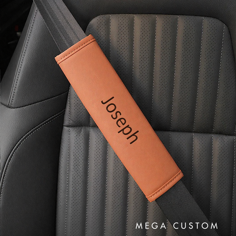 Personalized Seat Belt Cover Custom Name Car Seatbelt Cover Shoulder Seat Belt Unique Gift for Him or Her