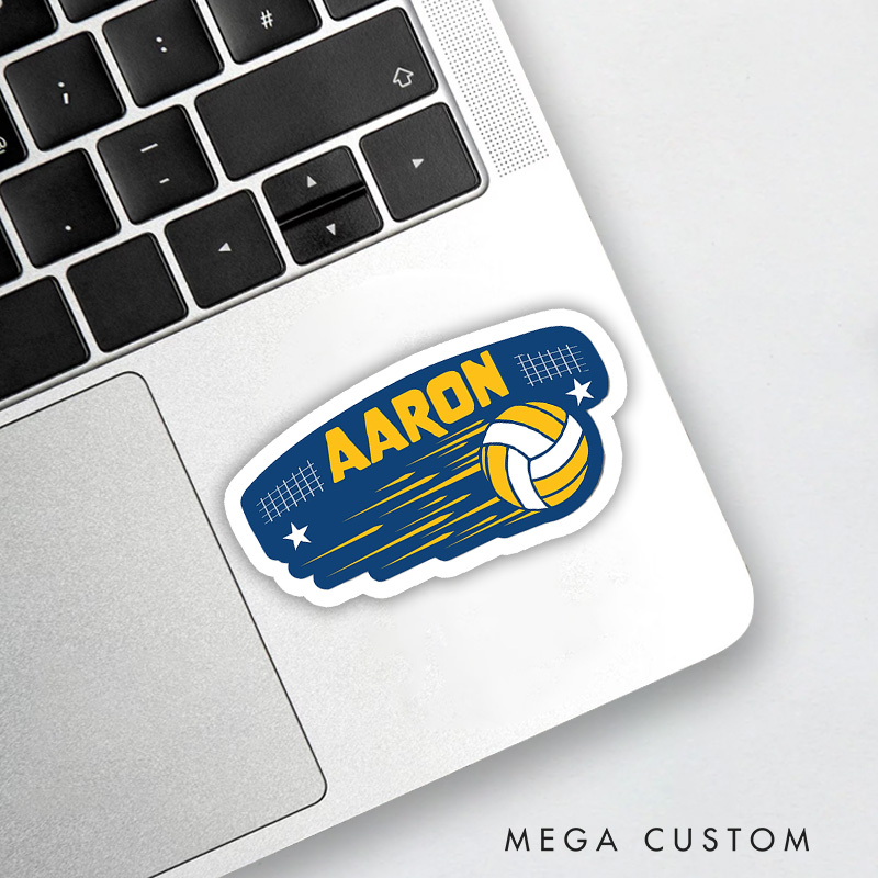 Personalized Volleyball Design Sticker with Custom Player Name for Unique Gift