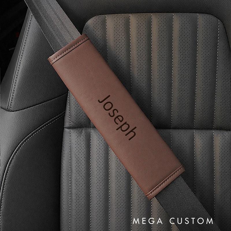 Personalized Seat Belt Cover Custom Name Car Seatbelt Cover Shoulder Seat Belt Unique Gift for Him or Her