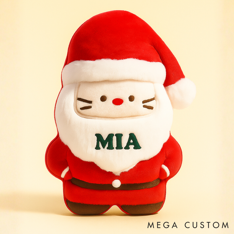 Personalized Santa Plush Pillow, Custom Name Christmas Cushion, Soft Stuffed Holiday Toy for Kids and Family, Cozy Festive Gift and Bedroom Decor