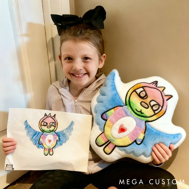 Personalized Drawing Pillow Turn Your Artwork into a Plush Toy Unique Gift for Kids Parents and Art Keepsake Lovers