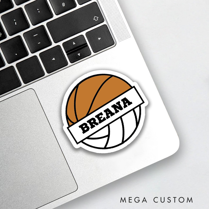 Personalized Volleyball and Basketball Design Sticker with Custom Team Name