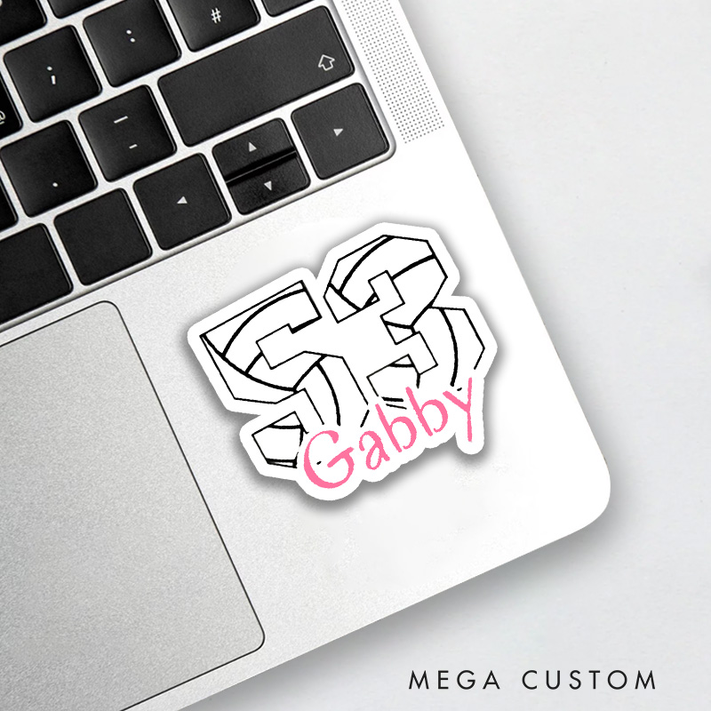Personalized Volleyball Number Sticker with Custom Player Name and Number