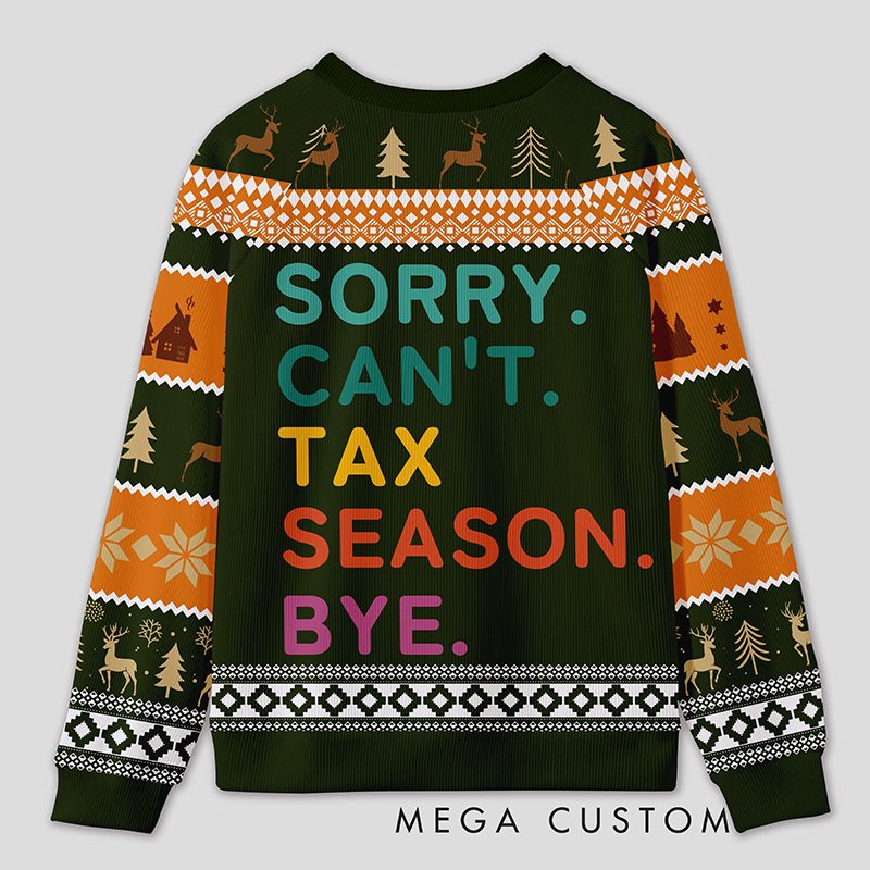 Personalized Tax Season Survival Humor Ugly Sweater Office Holiday Party Gift for Accountants