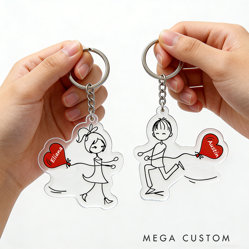 Personalized Embrace for Love Couple Keychain Custom Names Symbolic Holiday Gift for Couples