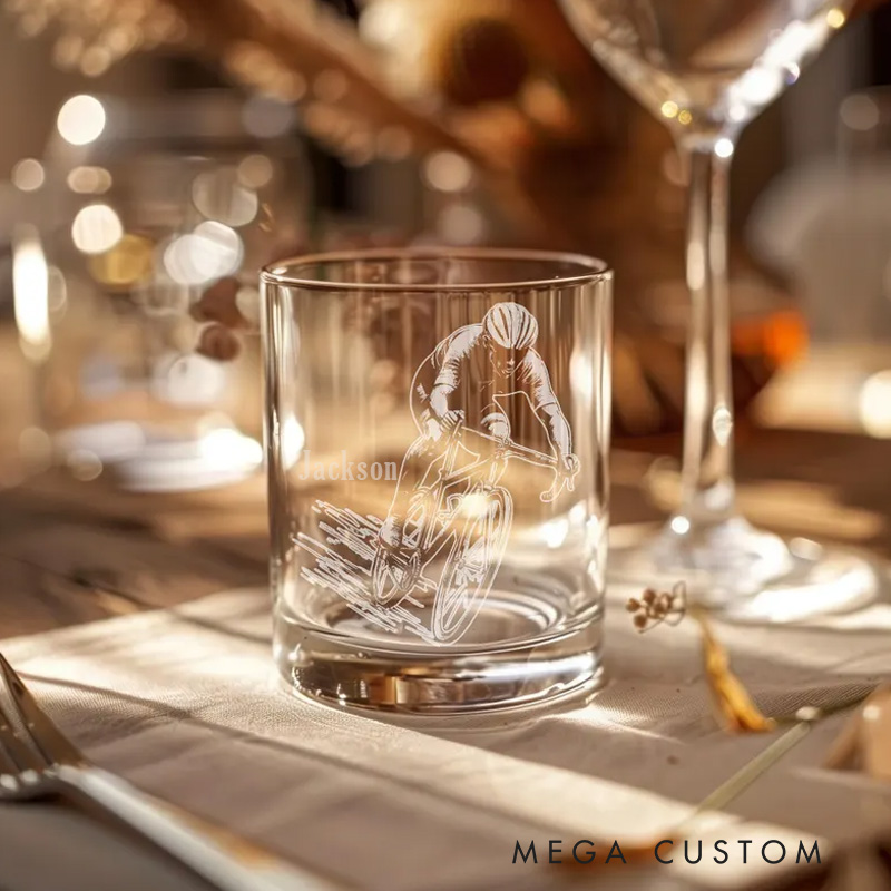 Personalized Road Biker Glasses Cycling Whiskey Wine Beer Glassware Gift Biker Themed Drinkware Bike Sports Gift Outdoor Road Bike Enthusiasts