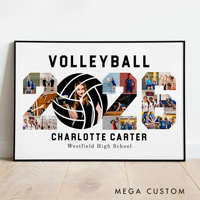 Personalized Volleyball Magazine Cover Poster with Custom Photo and Text
