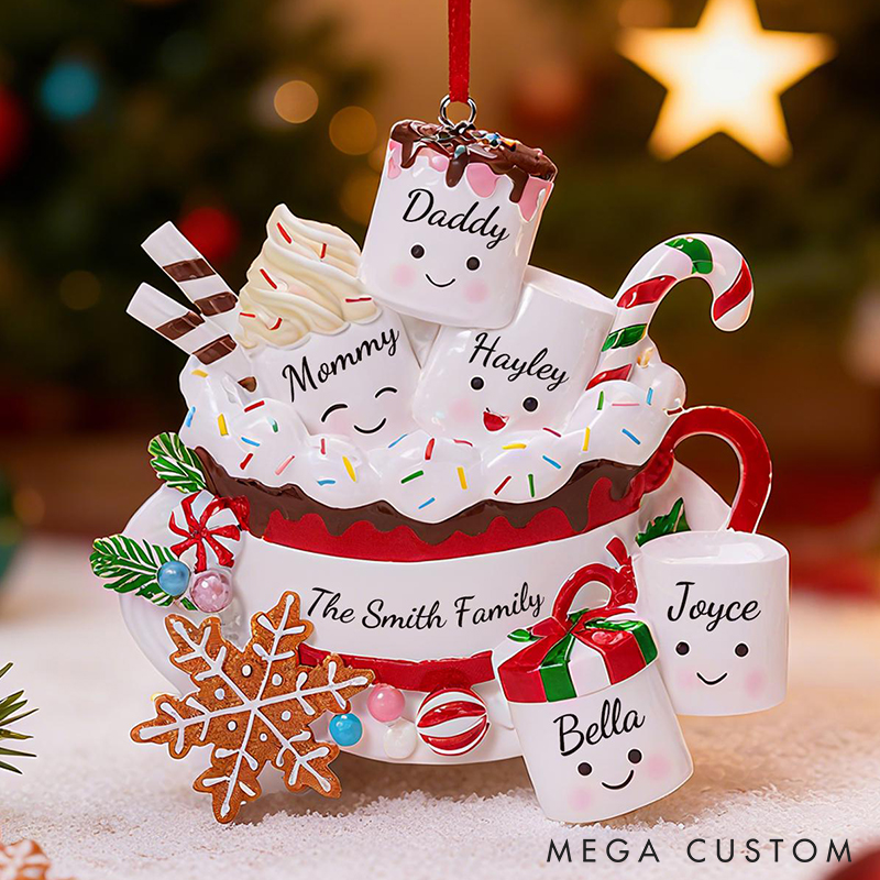 Personalized 2025 Christmas Ornament with Family Member Name Family Ornament Family of 3 4 5 Ornament Christmas Keepsake