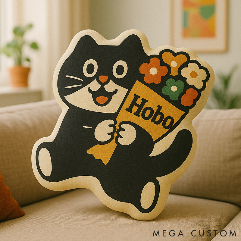 Personalized Throw Pillow for Cat Lover Cute Cat Throw Pillow Custom Throw Pillow with Name Gift for Kids Family Cat Lovers