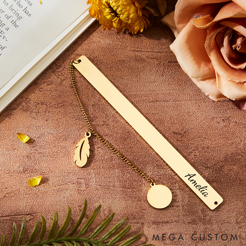 Personalized Metal Bookmark for Women Men Engraved Bookmark Gifts for readers Gift for Book Lover