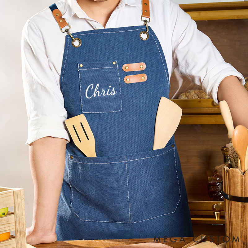 Personalized Canvas Apron with Name Housewarming Apron New Homeowner Gift Perfect Gift for Cooking Enthusiasts Kitchen Lovers Stylish Apron for Grilling
