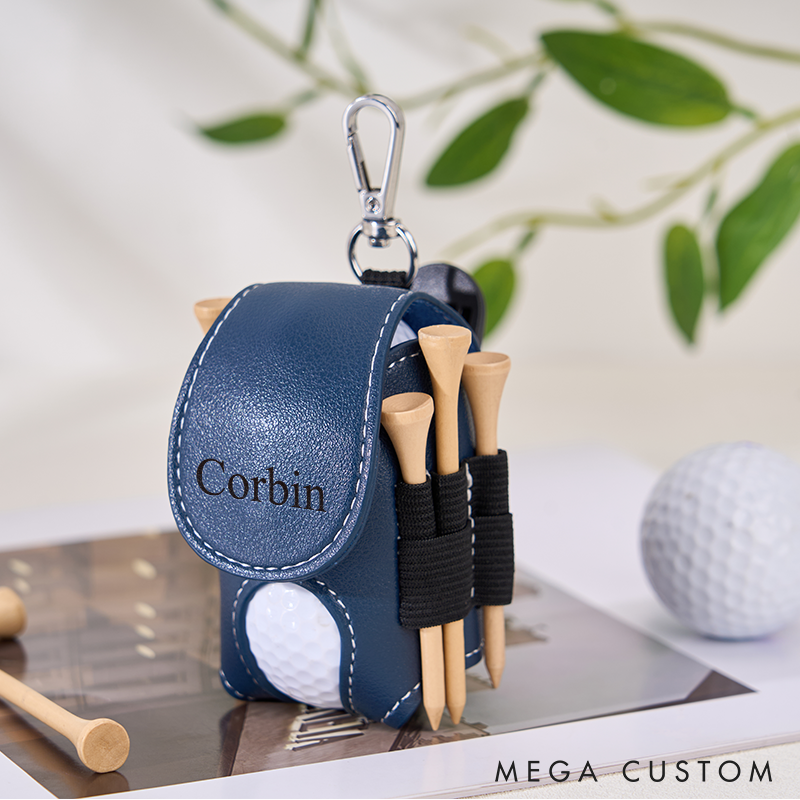Personalized Golf Ball Holder Custom Golf Ball Bag Leather Golf Ball Bag Golf Ball Pouch Christmas Gift for Him