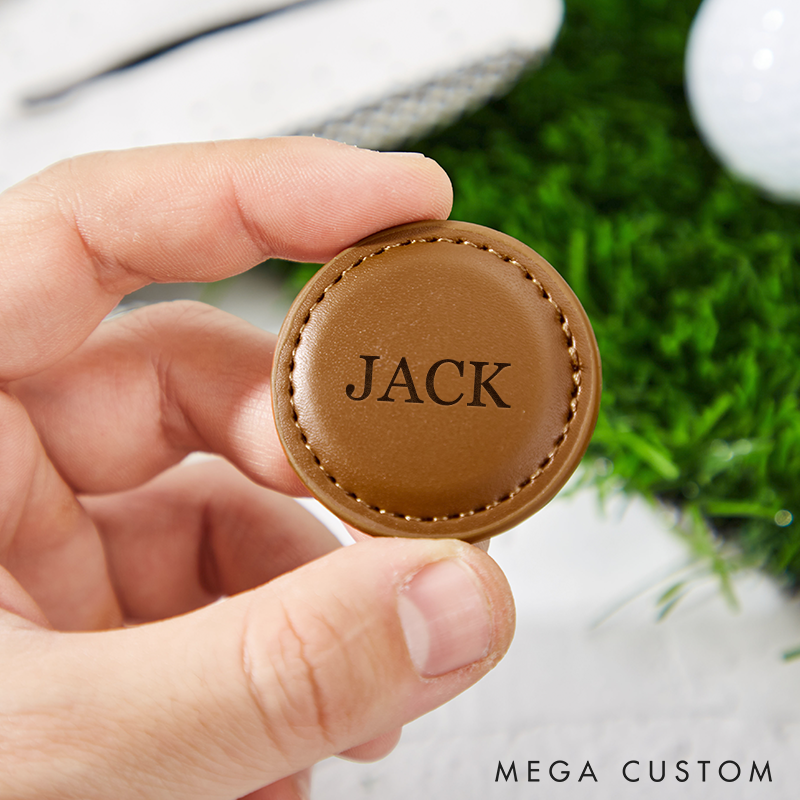 Personalized Golf Ball Marker Leather Golf Ball Marker Full Grain Leather Ball Marker Marker Custom Golf Gifts For Him