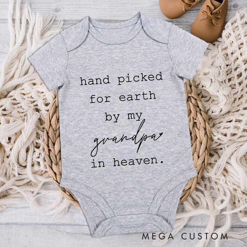 Personalized Baby Onesie Handpicked for Earth Onesie Custom Heaven Sent Onesie in Heaven Bodysuit Announcement Onesie Baby Shower Gift New Baby