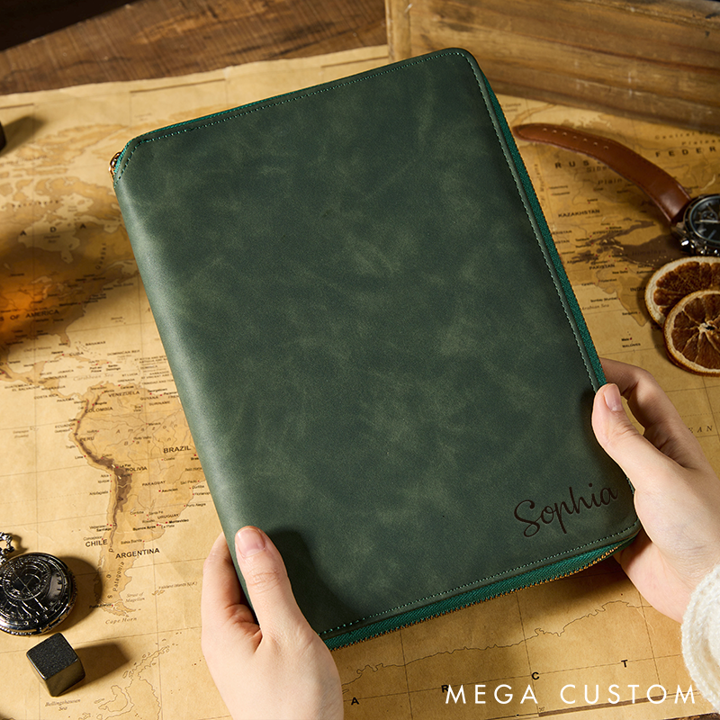 Personalized Leather Notebook with Name Custom Journal Gift for Writers Students and Professionals 