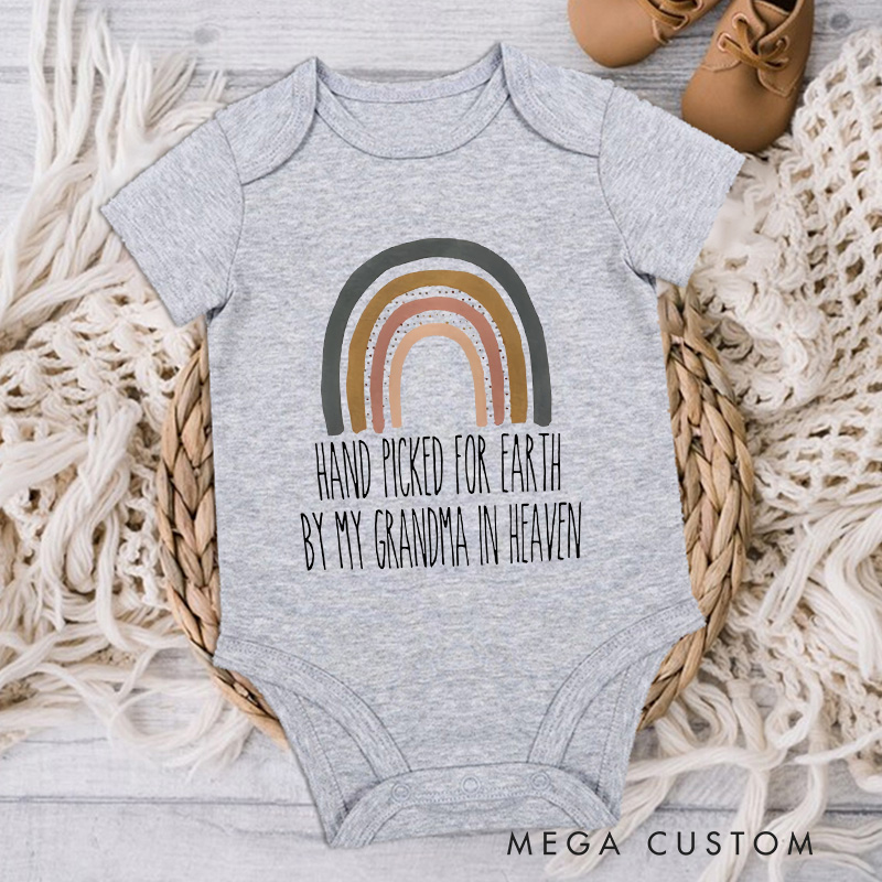Personalized Handpicked for Earth Onesie Custom Heaven Sent Bodysuit in Heaven Onesie Announcement Onesie Baby Shower Gift New Baby