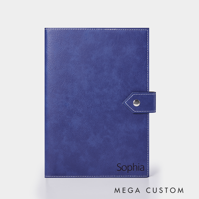 Personalized Leather Notebook with Name Custom Journal with Snap Closure Gift for Professionals Students and Writers  