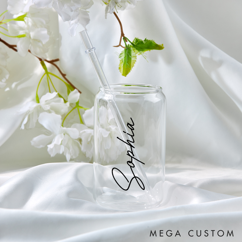 Personalized Glass Cups with Name Custom Water Glasses Clear Drinking Glasses for Beverages Parties and Gifts  