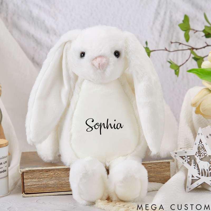 Personalized Bunny Rabbit Custom Bunny Rabbit with Name Baby Shower Gift Soft Plush Toy Newborn Gift Flower Girl Gift