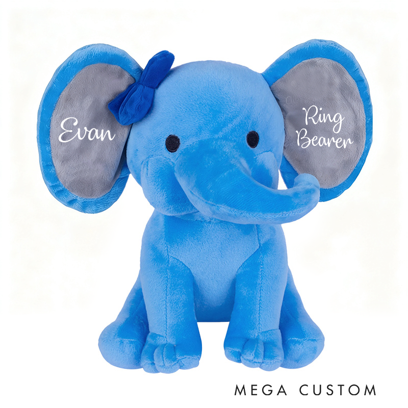 Personalized Elephant with Name Elephant Customized Elephant Baby Shower gift Newborn baby gift Welcome home Baby