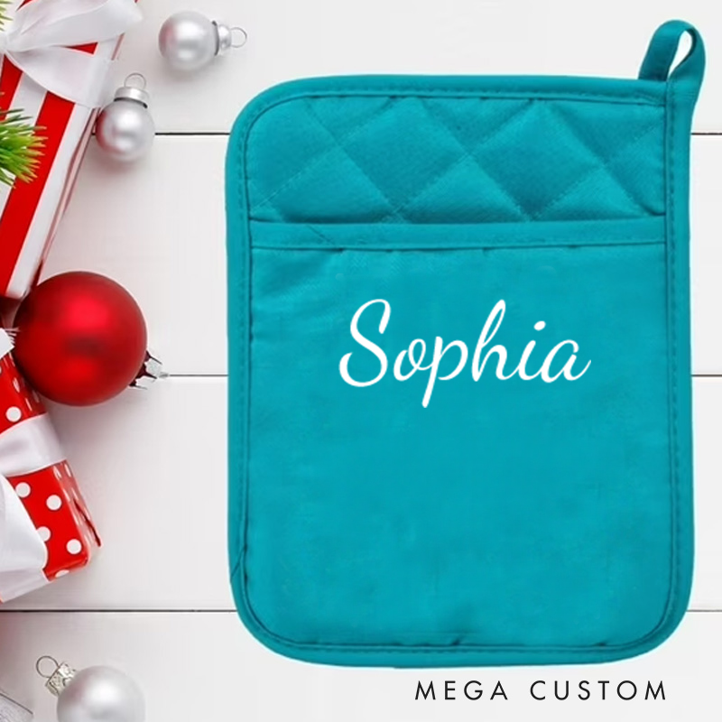Personalized Pot Holder with Name Custom Heat-Resistant Kitchen Accessory for Cooking and Baking  