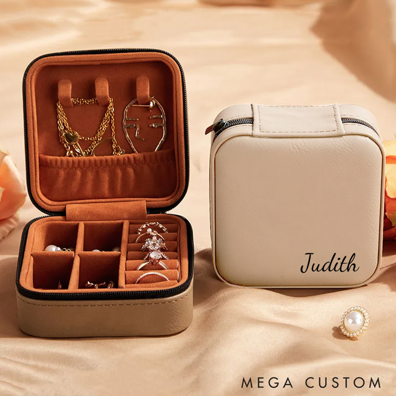 Personalized Jewelry Box with Name Custom Name Jewelry Case Compact Organizer for Rings Earrings and Accessories  