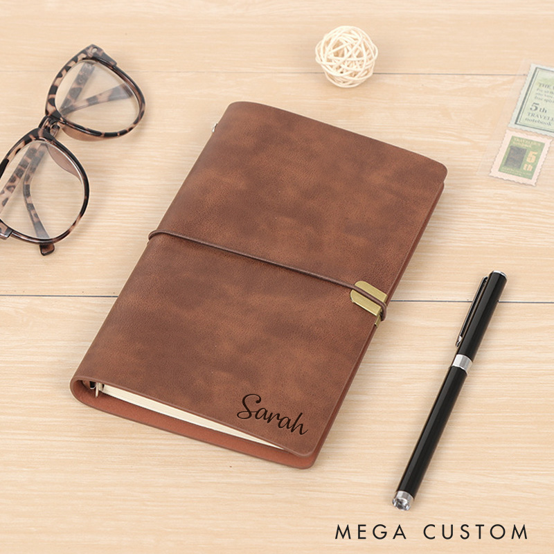 Personalized Leather Journal Custom Journal with Name A6 Leather Journal Notebook Journal Gifts for Her