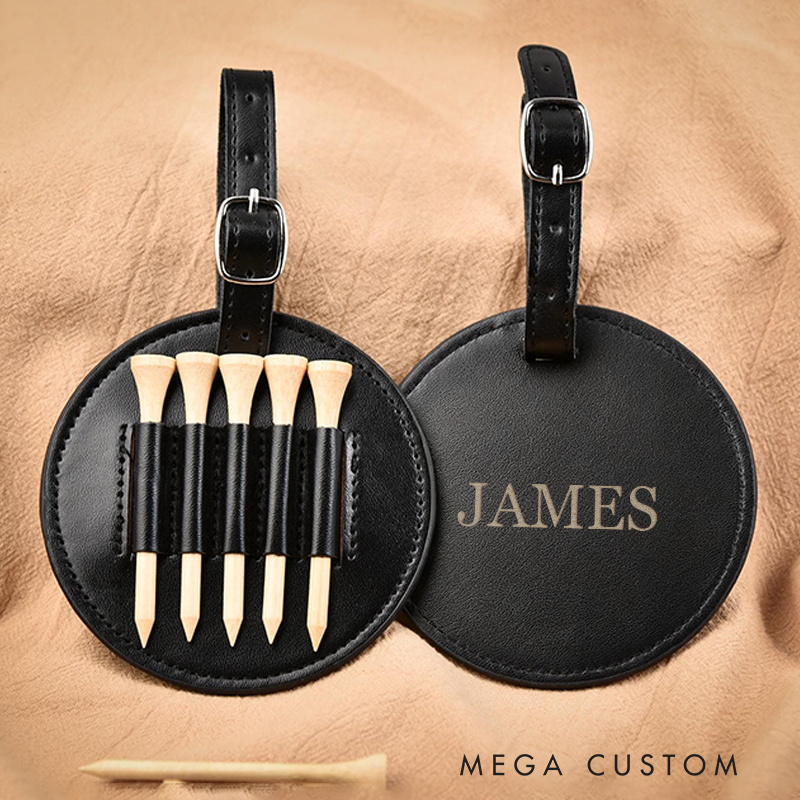 [Copy]Personalized Leather Golf Bag Tag with Custom Name and Design  