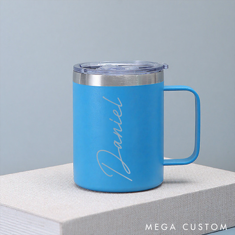 Personalized Insulated Coffee Mug with Custom Name Stainless Steel Travel Cup with Lid for Hot and Cold Drinks 