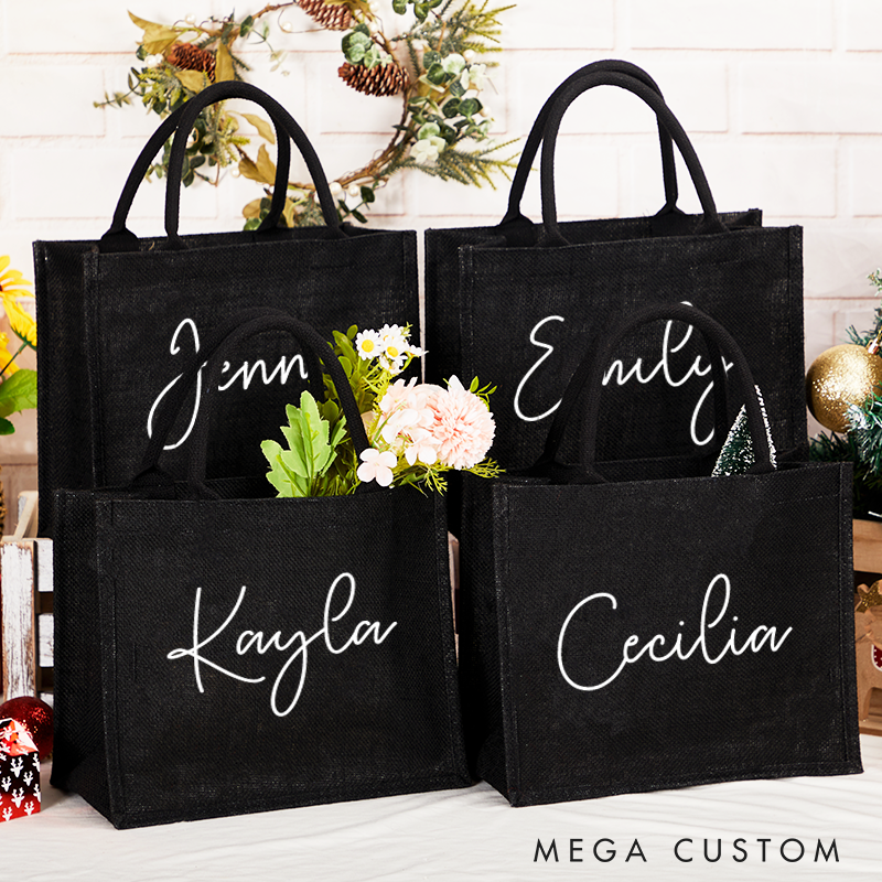  Personalized Tote Bag Custom Beach Tote Bags Bridesmaid Gifts Bag Bachelorette Party Bridesmaid Proposal Wedding Gift Bag