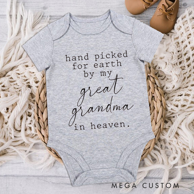 Personalized Handpicked for Earth Onesie Custom Heaven Sent Baby Bodysuit in Heaven Onesie Baby Onesie Announcement Onesie Baby Shower Gift New Baby